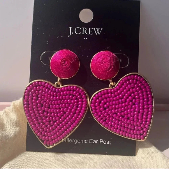 J.Crew Beaded heart drop earrings - Picture 7 of 10